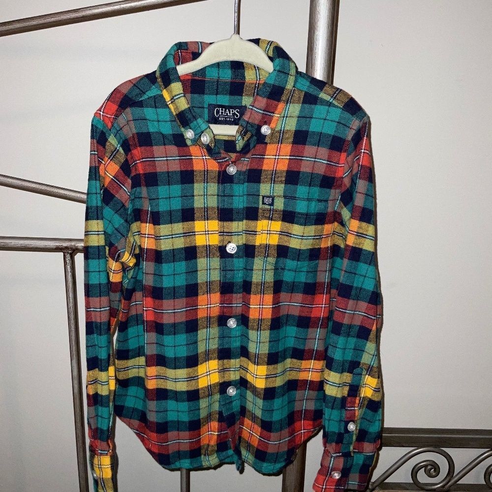 Chaps Dress Flannel Shirt Boys size 4/5
